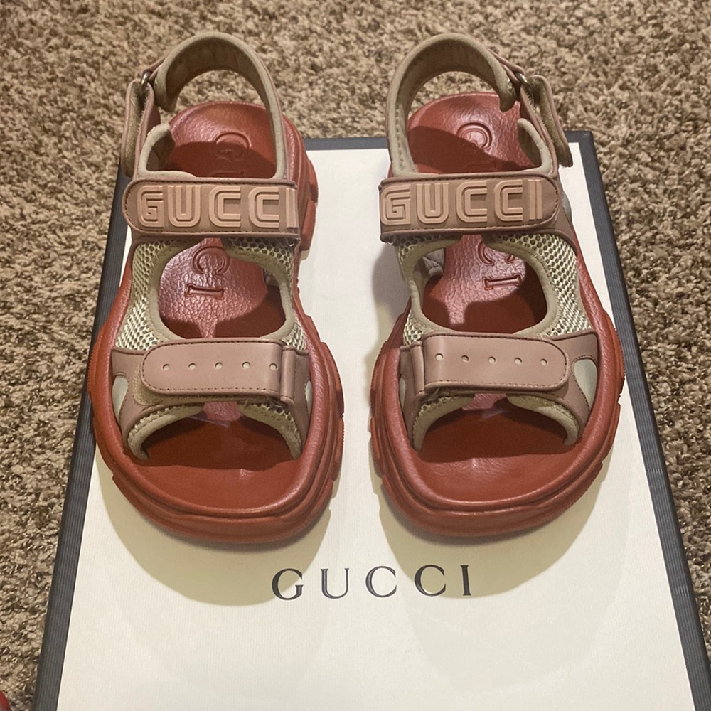Gucci mesh accent slingback sandals